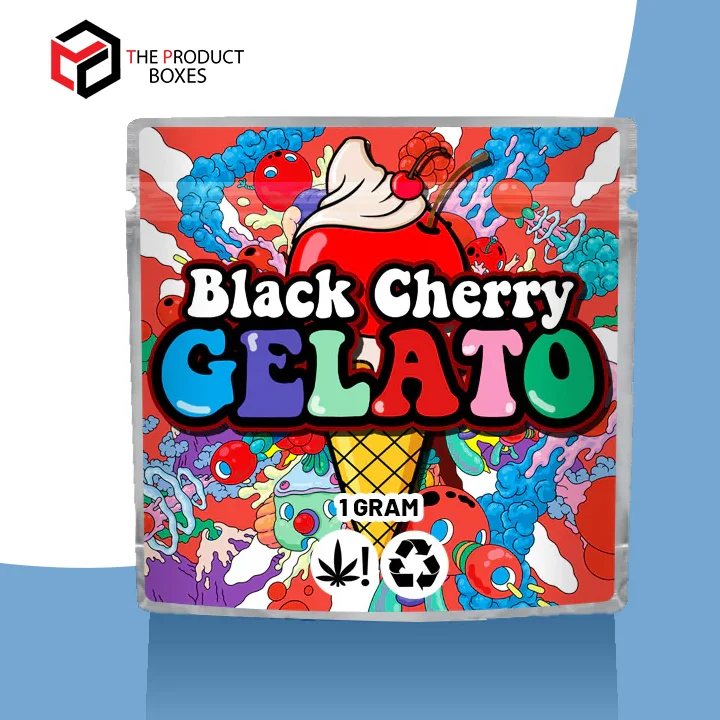 Custom Black Cherry Gelato Mylar Bags